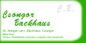 csongor backhaus business card